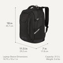 SWISSGEAR TRAVEL TECH PRO LAPTOP BACKPACK 16” SCANSMART TSA FRIENDLY - BLACK - Like New