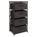 JUVALE 4-TIER TALL CLOSET DRESSER WITH DRAWERS CLOTHES ORGANIZER SMALL - BLACK - Brand New