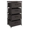 JUVALE 4-TIER TALL CLOSET DRESSER WITH DRAWERS CLOTHES ORGANIZER SMALL - BLACK - Brand New