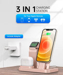 BEACOO 3 IN 1 CHARGING STATION IPHONE AIRPODS 15W ADAPTER ST-A8-R - ROSE GOLD - Like New