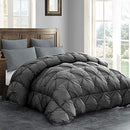 HOMBYS Feather and Down Comforter King Size 106x90 Pinch Pleat Duvet - Grey - Brand New