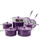 NUWAVE LUX 13-PIECE PREMIUM COOKWARE COLLECTION - EGGPLANT - Like New