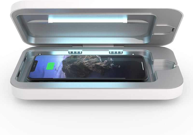 PhoneSoap Wireless UV Phone Sanitizer & Universal Phone Charger Box - White Like New