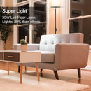 JOOFO Floor Lamp 30W/2400LM Sky LED Modern Torchiere 3 Color MF18228B - Black - Like New