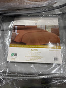 KATHY IRELAND 3PC. WAFFLE DOWN ALTERNATIVE COMFORTER SET - 940728 - RUST - KING - Brand New