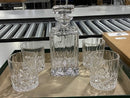 LANFULA 750ML BOTTLE,4 CRYSTAL WHISKY GLASSES 300ML, 5 PIECES - TRANSPARENT - Like New