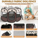 NIUBYA PORTABLE INDOOR/OUTDOOR DOG & CAT PLAYPEN, 36IN - BROWN/WHITE - Like New