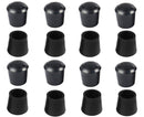 KDYOFNI 16PCS RUBBER CHAIR LEG TIPS NON-SLIP ROUND TABLE FEET 20MM - BLACK - Brand New