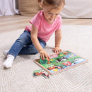 MELISSA DOUG WOODEN PEG PUZZLE SET 4-PACK VEHICLE FARM SAFARI PET - MULTICOLOR - Brand New