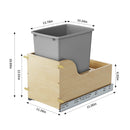 HOMLUX WOOD PULL OUT WASTE CONTAINER WITH SOFT CLOSE - WOOD - Brand New
