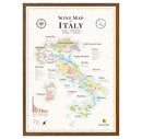 WINE MAP OF ITALY - Premium Gift for Wine Lovers, 20’’x28’’, B09NBZJ1DV - NEW - Brand New