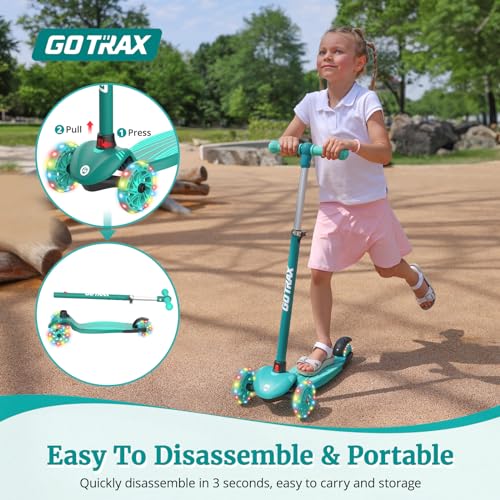 GOTRAX KS1 KIDS KICK SCOOTER, LED LIGHTED WHEELS, RECOMMENDED AGE: 2-8 - GREEN - Like New