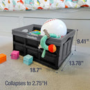 CLEVERMADE COLLAPSIBLE SHOPPING BASKET, 32L STORAGE CRATE, 3 PACK - STONE - Like New
