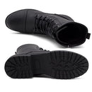 Shoe Land Eletrra Women's Ankle Lace Up Military Combat Boot Black 10.0 - Like New