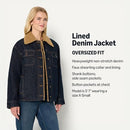 AMAZON ESSENTIALS WOMEN'S OVERSIZED-FIT FAUX-SHEARLING LINED RINSE DENIM JACKET - Brand New
