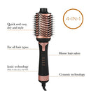 ELLE PREMIERE HAIR DRYER BRUSH AND VOLUMIZER 4-IN-1 BLOWER - BLACK/ ROSE GOLD - Like New