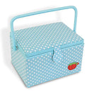 Dritz Large Sewing Basket Kit - Aqua Dots - Brand New