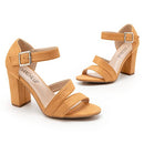 SANDALUP Women's High Heel Sandals, Chunky Block with Ankle Strap Size 08 Black - Like New