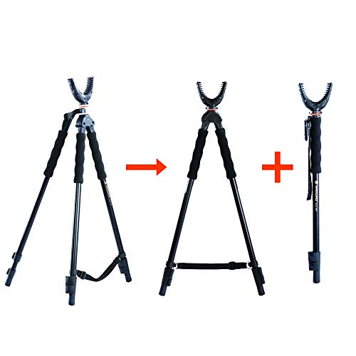 VANGUARD QUEST T62U SHOOTING STICK, TRIPOD, BI POD, GUN POD ALL IN ONE - BLACK - Brand New