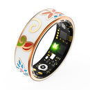 NOVAMOS R2 FLORAL ENAMELS ART SMART RING SIZE 8 - FLORAL ENAMELS - Like New