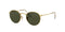 RAY-BAN UNISEX ROUND METAL ROUND SUNGLASSES - GOLD/G-15 GREEN - Like New