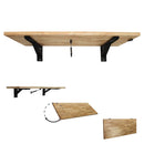 SAFERACKS HEAVY DUTY WALL MOUNTED FOLDING TABLE | FOLDS FLAT - NATURAL, BLACK - Like New