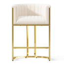 26" H Counter Height Bar Stools Modern Barrel Stools Fabric Upholstered - Beige - Like New