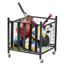 True & Tidy Metal Storage Cart with Straps and Wheels - Black - Like New