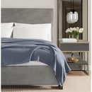 VINCE CAMUTO VIV11012 CLASSIC 100% BASKET WOVEN COTTON THROW BLANKET Dusty Blue - Brand New