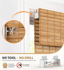 LazBlinds No Tools No Drill Bamboo Roller Shades, Custom Size Cordless Blinds - Brand New