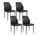 ALL GOJANE FAUX LEATHER SOLID BACK DINING SIDE CHAIR STABLE SET OF 4 - BLACK - Brand New