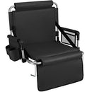 ALPCOUR BLEACHER SEAT BACKREST PREMIUM STADIUM GAMES CUSHIONED FOLDABLE BLACK - Brand New