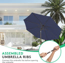 JEAREY 9FT OUTDOOR PATIO UMBRELLA - NAVY - Like New