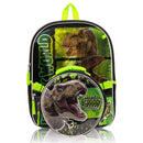 JURASSIC WORLD 2L 16" 5PC KIDS' LUNCH SET WITH BACKPACK - BLACK - Like New