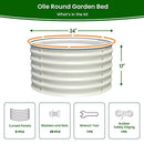 Olle Twin Round Raised Beds for Gardening, Galvanized Planter Urban Farm - Ivory - Like New