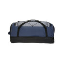 TRAVELERS CLUB 36" 2-SECTION DROP-BOTTOM ROLLING DUFFEL. - NAVY/BLACK - Like New