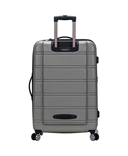 ROCKLAND MELBOURNE HARDSIDE EXPANDABLE LUGGAGE WHEELS 3-PIECE SET, SILVER - Brand New