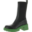 STEVE MADDEN WOMEN'S HESITANT FASHION BOOT - SIZE: WOMEN 8 - BLACK/GREEN - Like New
