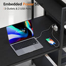Finnhomy 47" Computer Desk with Power Outlets Storage Shelves B0BKKYMGH1 - Black - Brand New