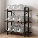 3 TIER BOOKSHELF MODERN RUSTIC OPEN BOOKSHELF OFFICE WOOD - DISTRESSED BROWN - Like New