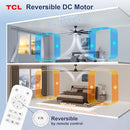TCL CEILING FAN WITH LIGHT AND REMOTE 62 INCH 8 BLADES BLACK DC FAN - BLACK - Like New