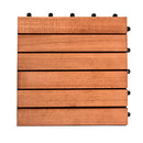 Outdoor Patio 6-Slat Eucalyptus Interlocking Deck Tile - Brand New