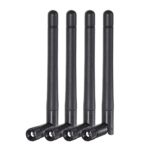 Bingfu Dual Band WiFi 2.4GHz 5GHz 5.8GHz 3dBi MIMO RP-SMA Male Antenna 4-Pack - Like New