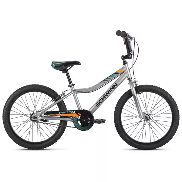 SCHWINN PISTON 20" BMX BIKE STEP OVER YOUTH BIKE - SILVER - Like New
