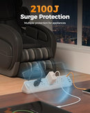 TESSAN DESK CLAMP POWER STRIP WITH 2100J SURGE PROTECTOR TS-PS06US00 - GRAY - Like New