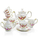 ACMLIFE Bone China Tea Set 21-Piece Tea Cups Tea Cups & Saucers Pink B09VGLHNCH - Brand New