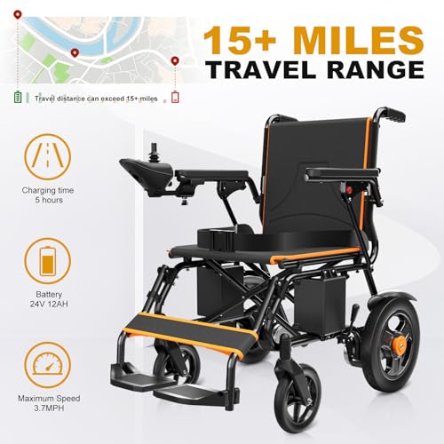 POWET Electric Wheelchairs for Adults, Foldable Lightweight - Scratch & Dent