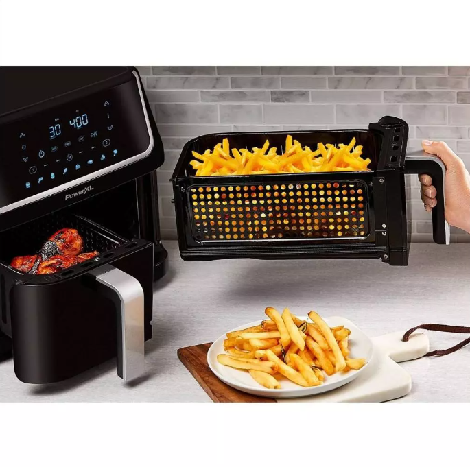 PowerXL Vortex Dual Basket Air Fryer 10QT DUAF-10 - Black Like New