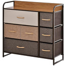 HOMCOM 7-Drawer Dresser, Chest of Drawers, 3-Tier Organizer, Maple Wood - Like New