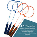KESIKA BADMINTON RACKETS 4 PACK RACQUETS GAME - BLUE/ORANGE/WHITE/BLACK - Like New